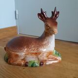 Boite terrine zoomorphe chevreuil cerf Michel Caugant