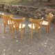 4 bistro chairs in solid blond wood, Fischel style