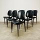 6 Pégase Baumann chairs, black, 1960s