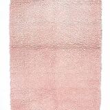 %100 Rose Pink Wool Vintage Runner Rug 67x215Cm