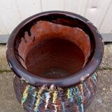 Old vintage ceramic flower pot