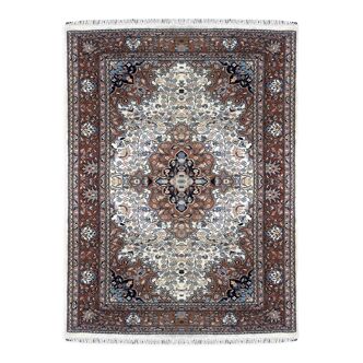 Tapis d'orient Penjab Inde. Fait main: 1.26 X 1.64 m