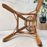 High stool in bamboo and rattan, circa 1960.