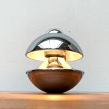 Chrome mushroom table or wall lamp in German mid-century space style by Klaus Hempel for Kaiser Leuchten, 1970s.