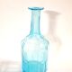 Vintage glass carafe in light blue blown glass 22cm
