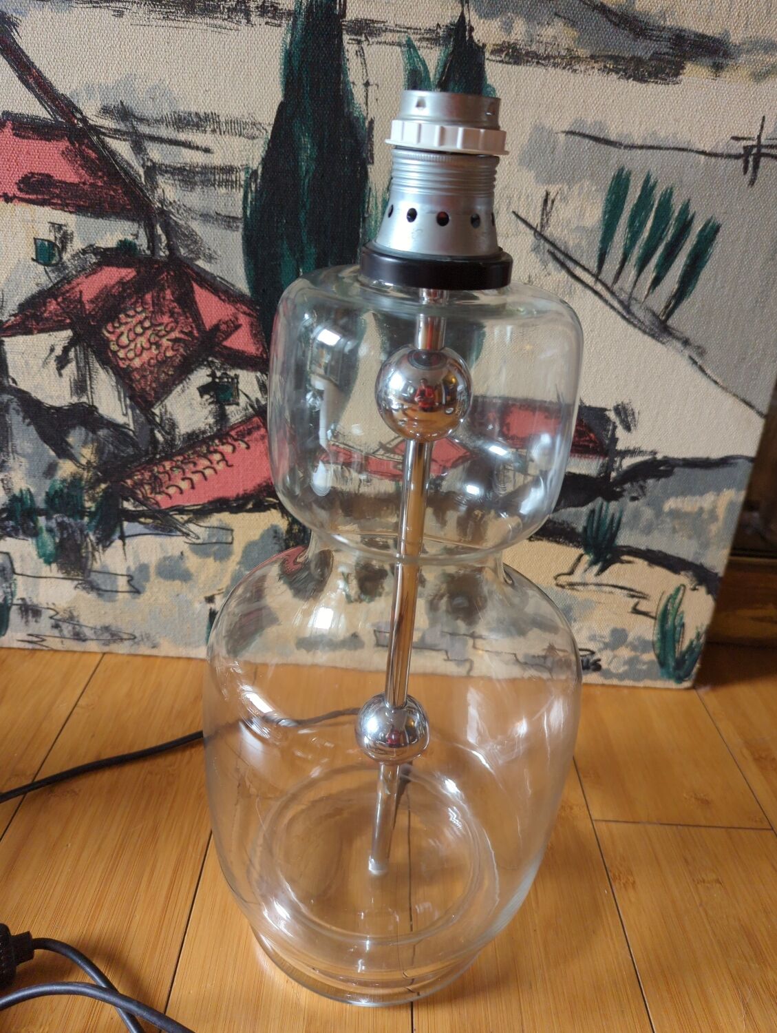 Vintage table lamp foot 70 glass