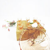 Glass carafe and tray set