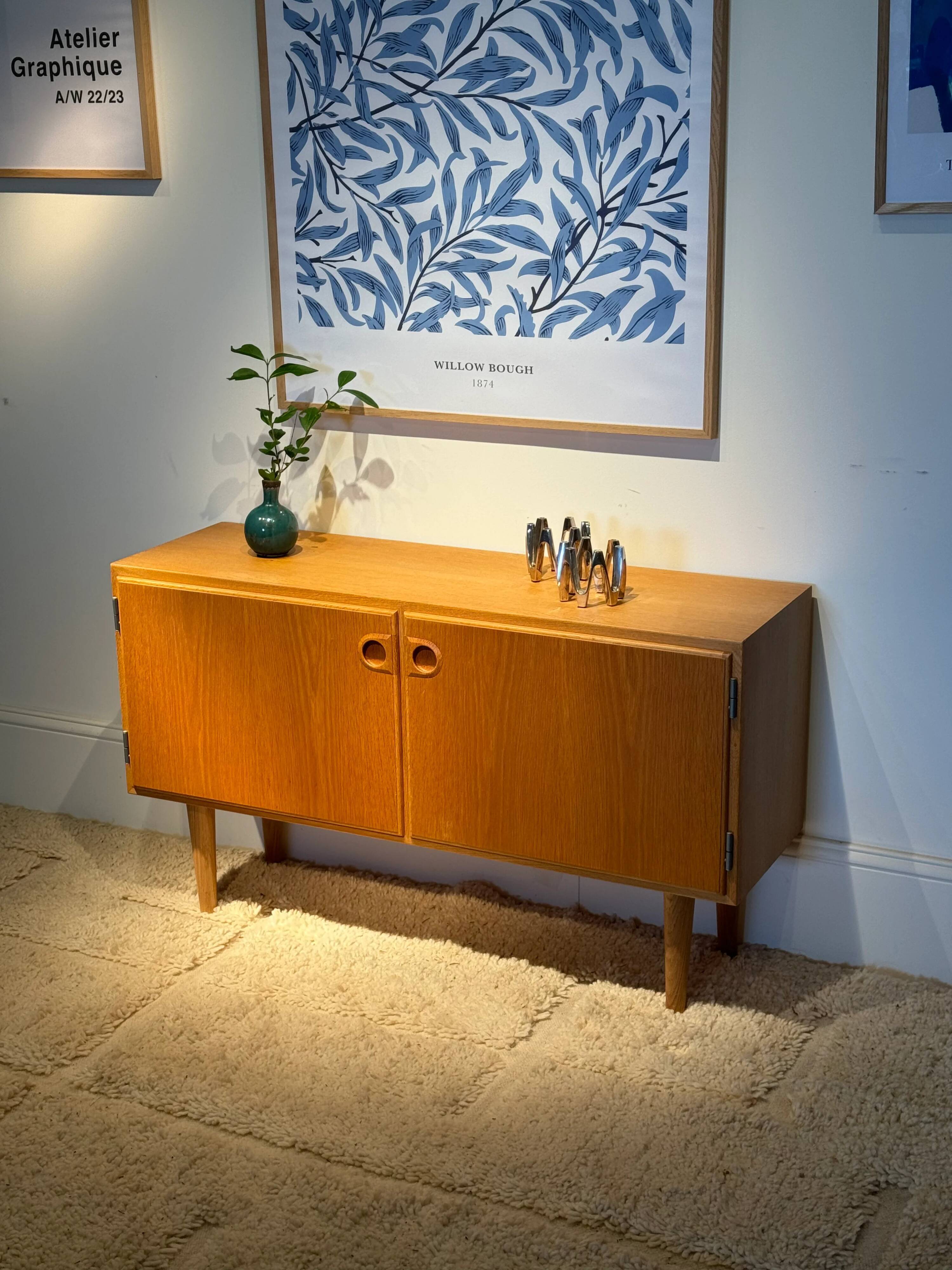 Vintage Scandinavian buffet in golden oak "Thyra"