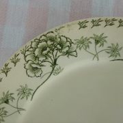 Lot de 4 assiettes plates en faïence de Sarreguemines motif Palmyre