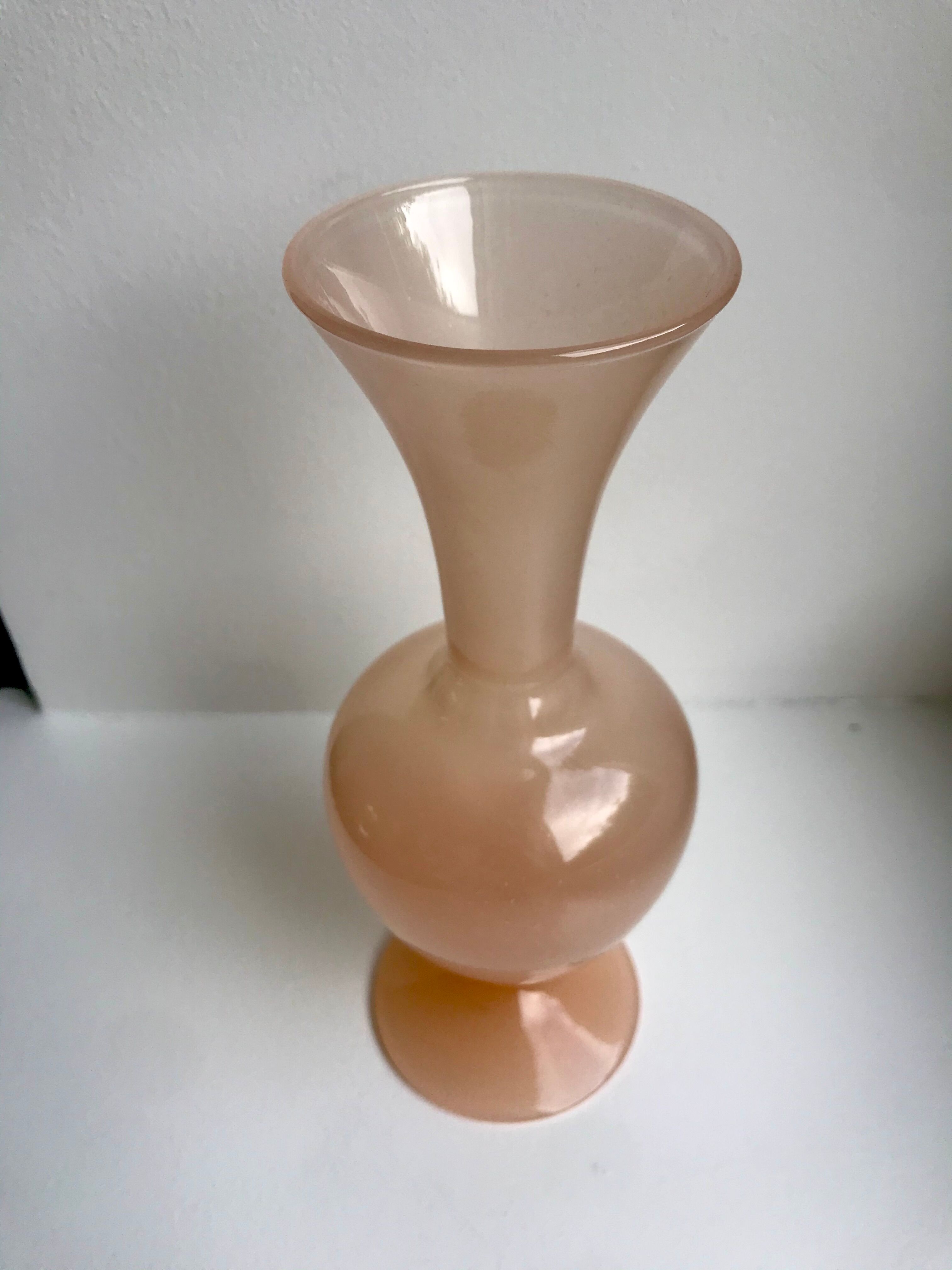 Pale pink opaline vase 40s