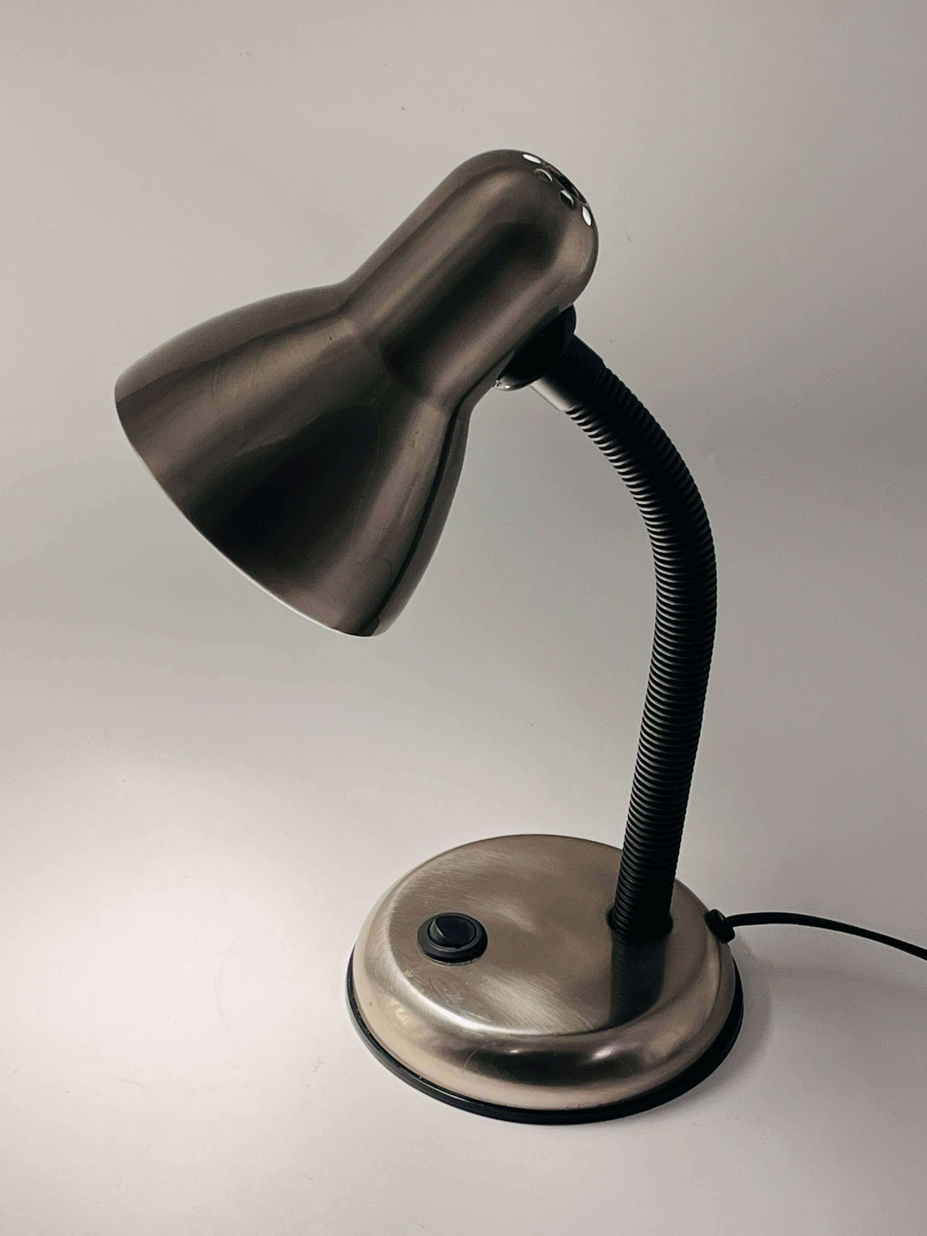 Brushed stainless steel lamp from the 90s