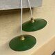 Pair of vintage lampshades, old enamelled sheet metal lampshades
