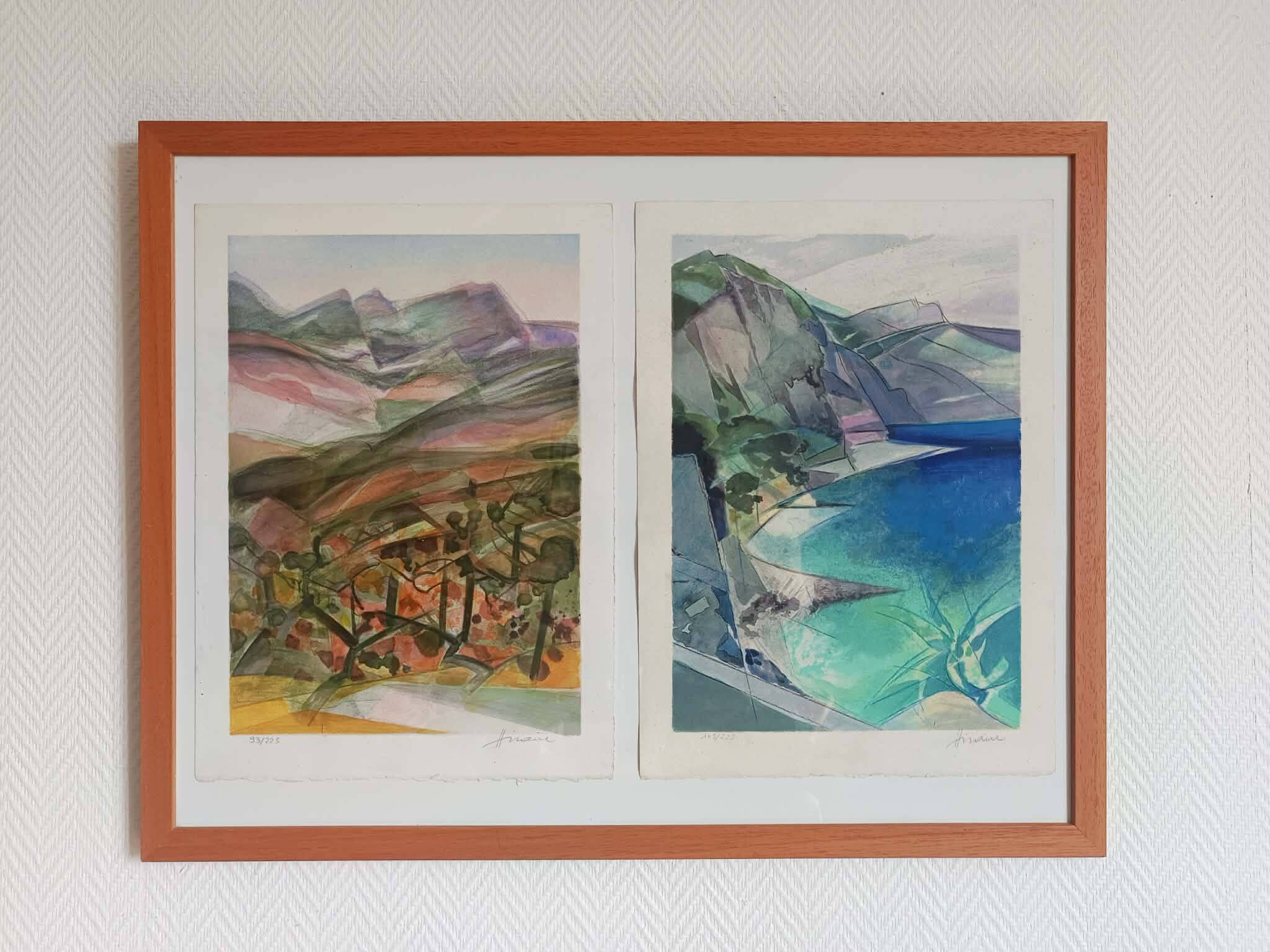 Lithographies Montagne Sainte Victoire, par Camille Hilaire
