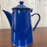 Blue enamelled coffee maker