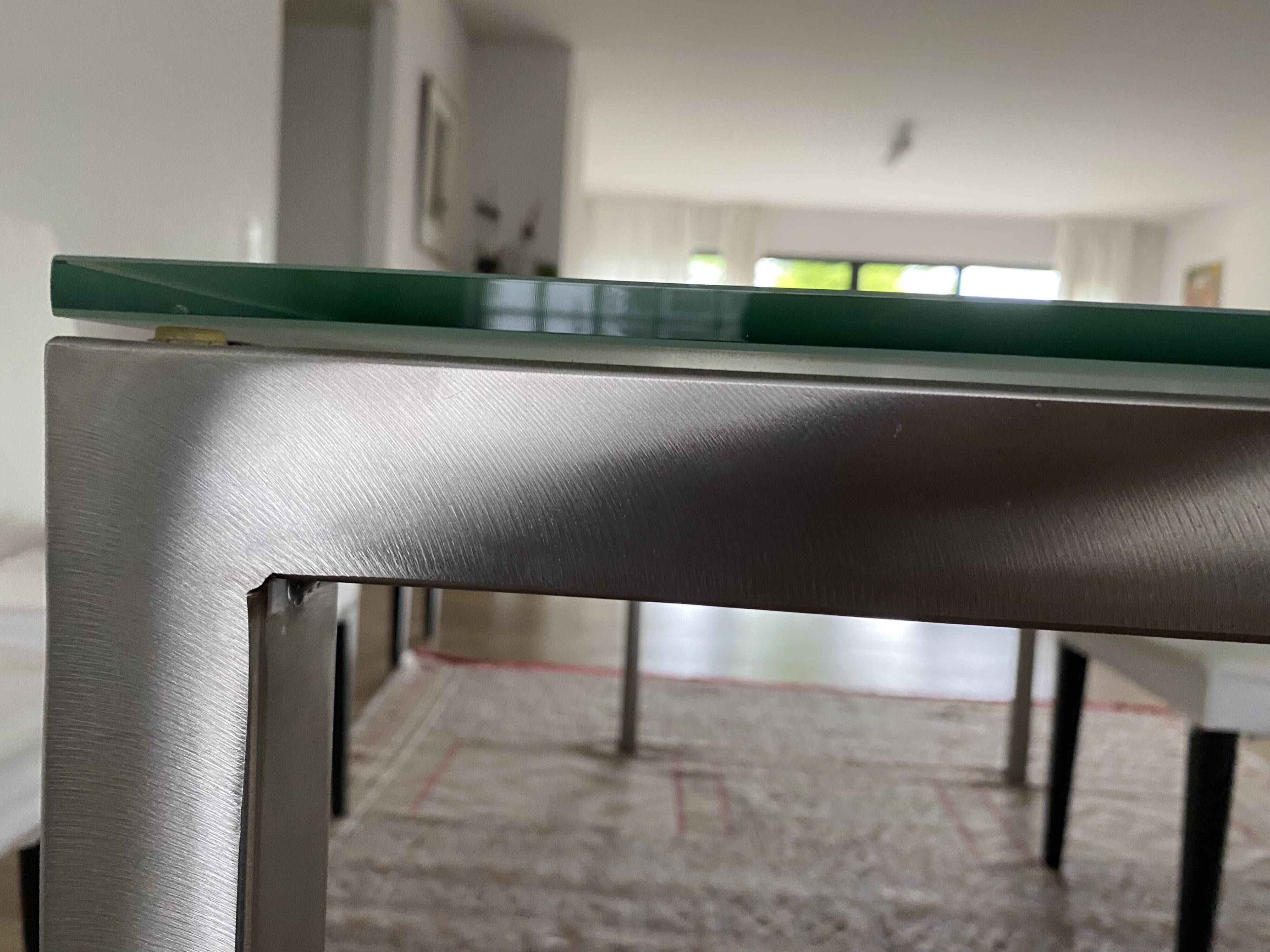 Table Design Conran Shop Paris Frosted glass and brushed metal
