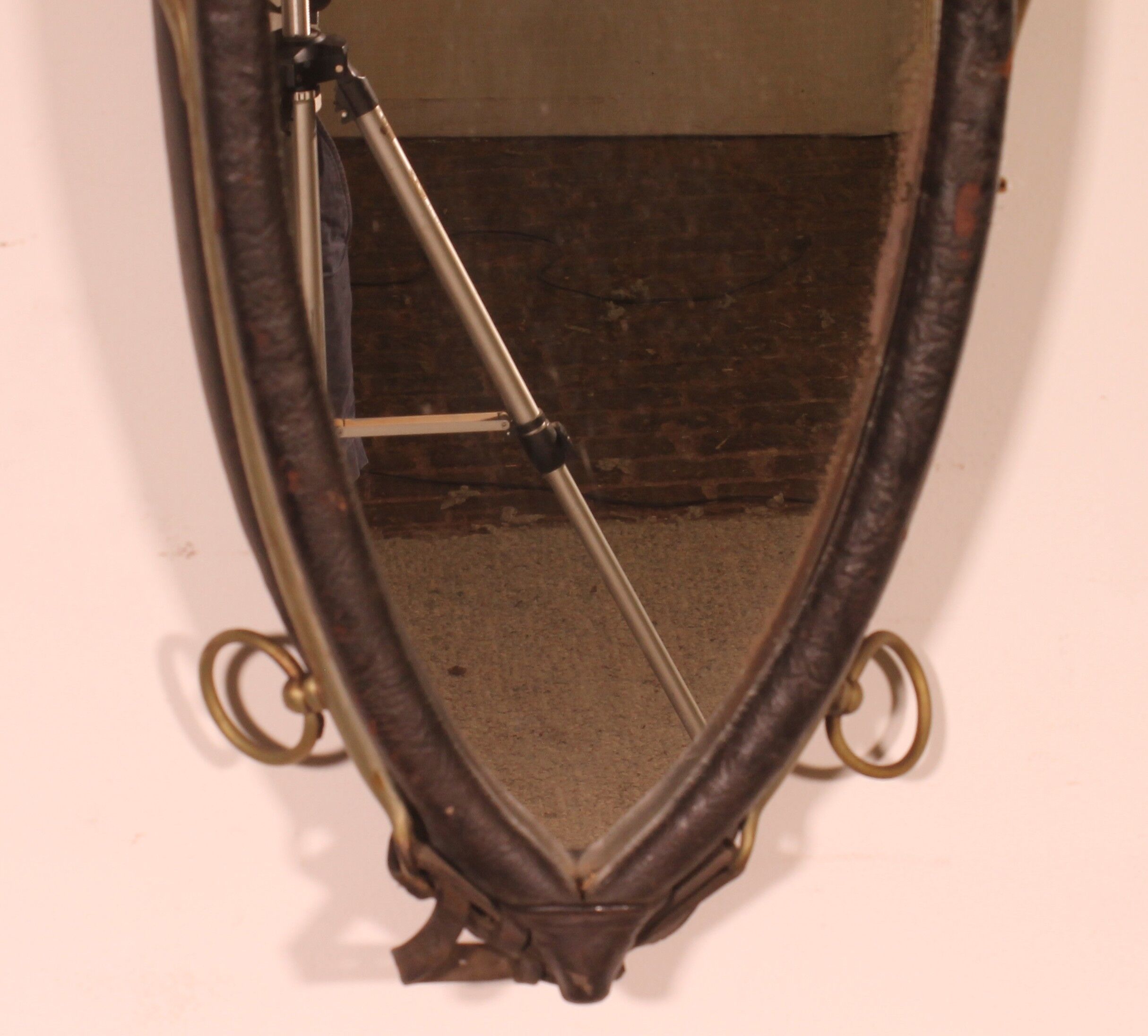 mirror made from a leather horse harness