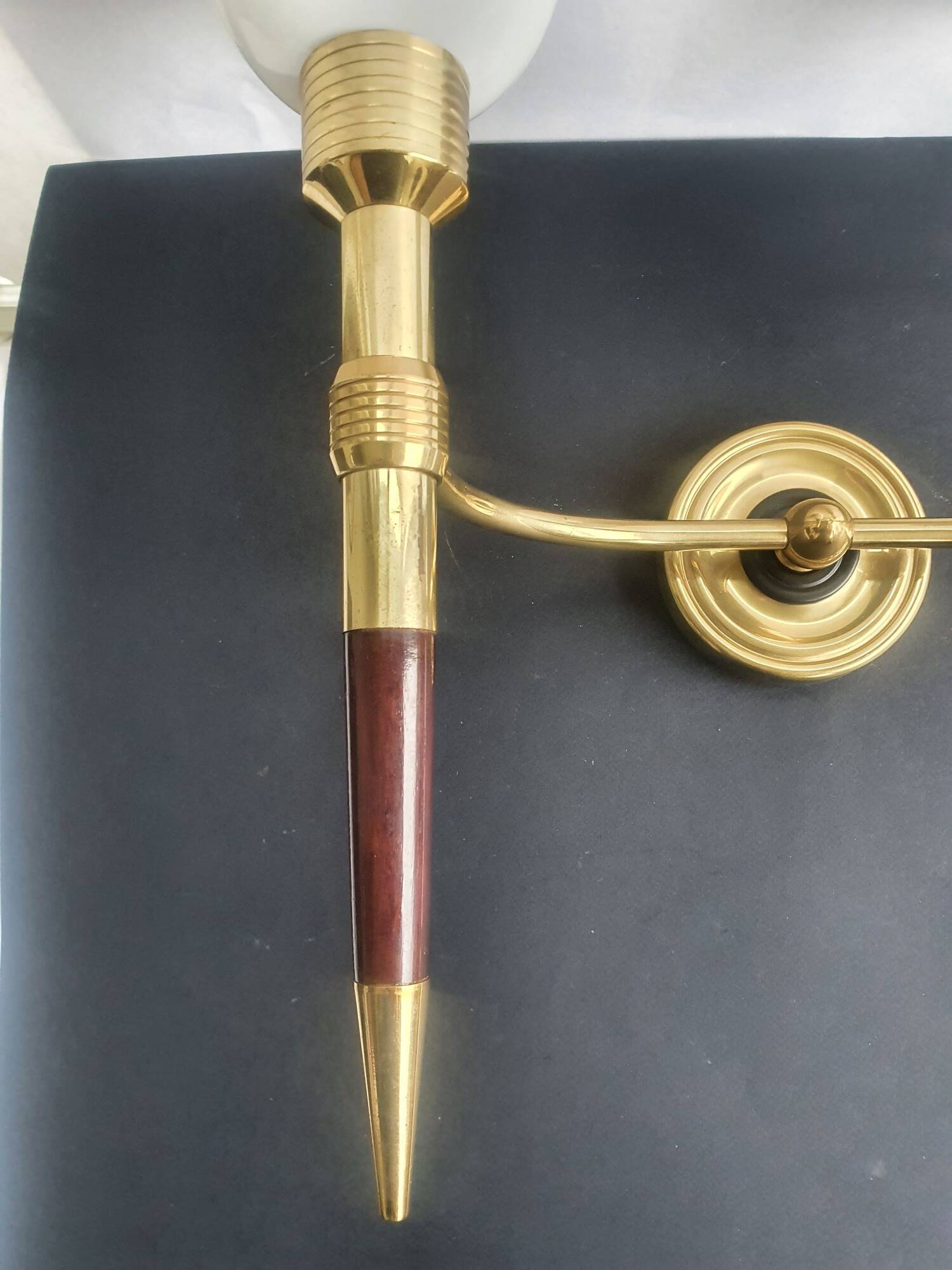 Pair of large torch-style wall sconces from the 1950s