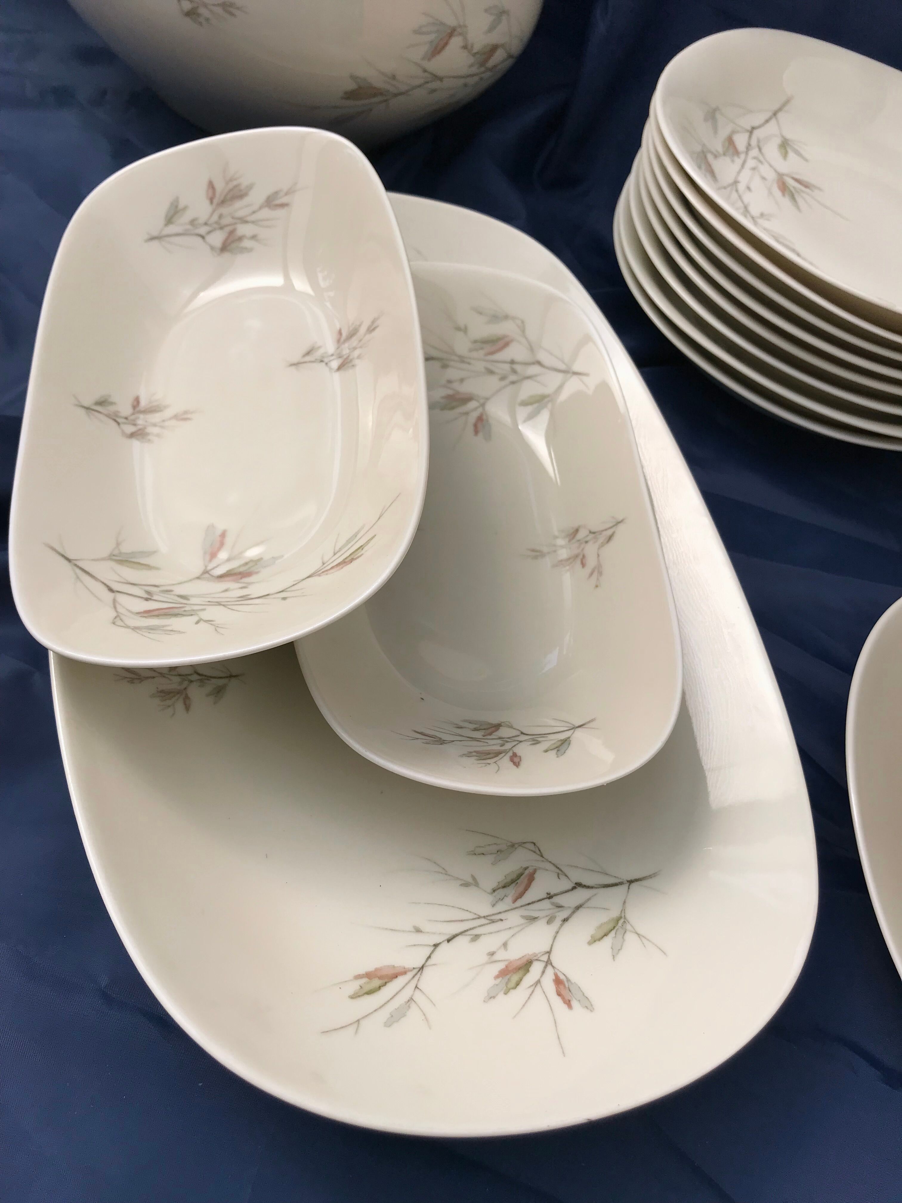 Vintage service porcelain Limoges 37 pieces france limoges unic beige gray gold