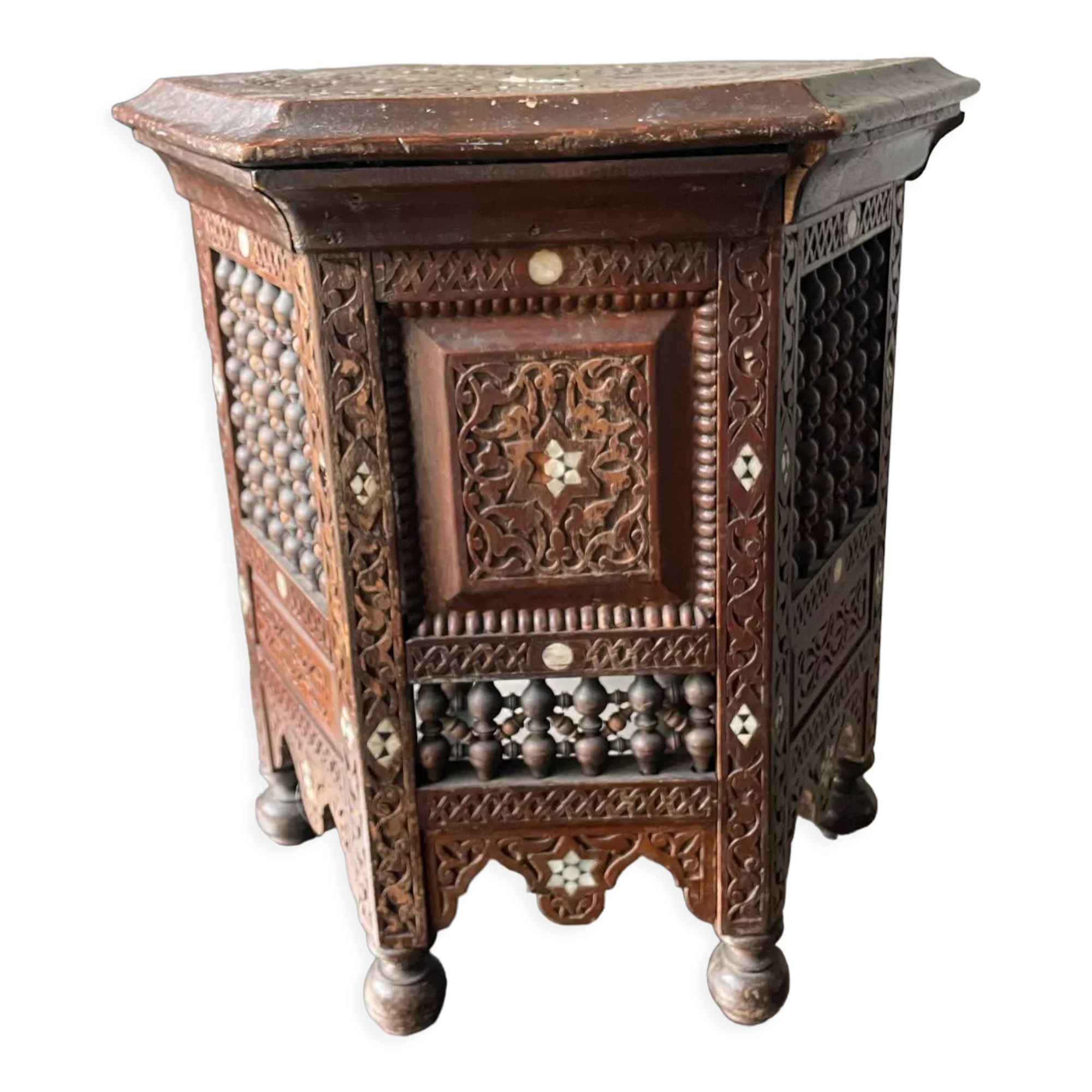 Antique Ottoman Turkish octagonal table