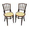 Pair of chairs curved wood bistro brasserie