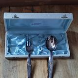 Cutlery baptism fork spoon silver metal box old box