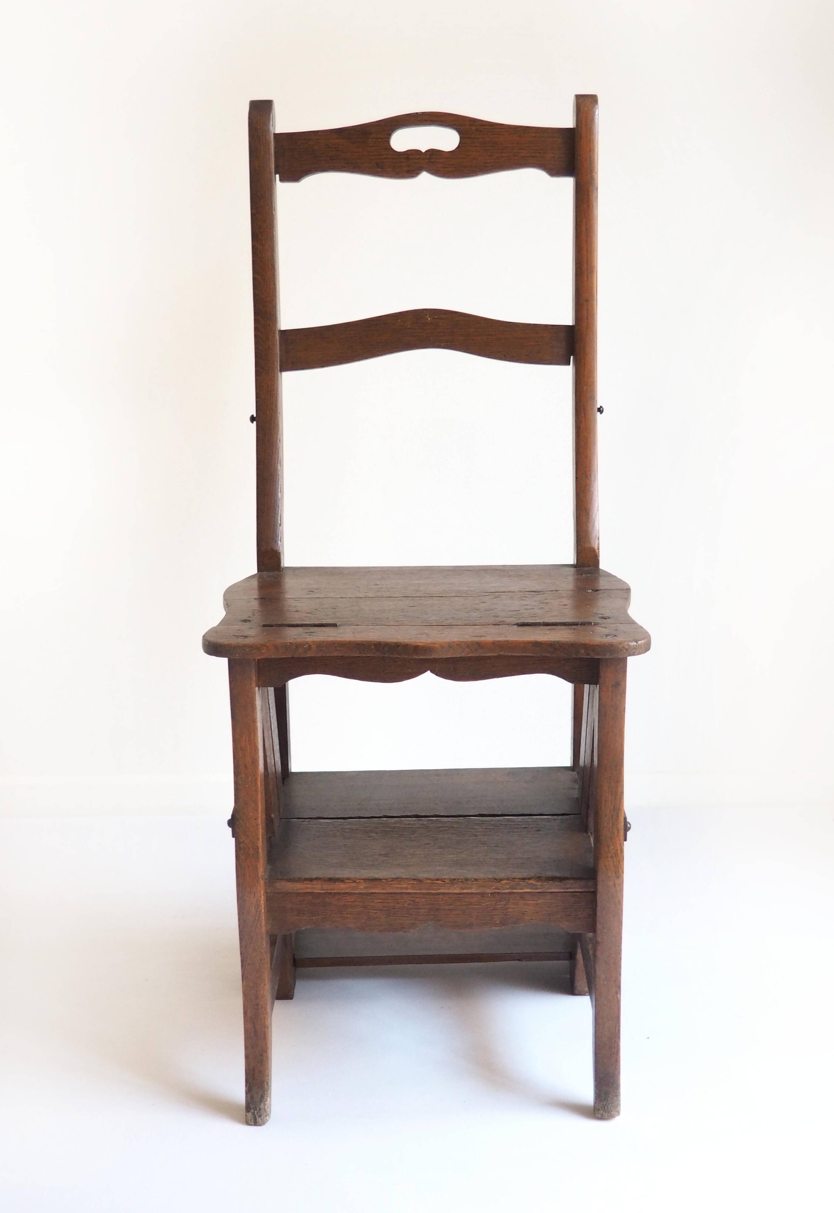 Old wooden chair stepladder