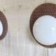 Wooden design wall lights and opaline globe - mid 20th century.