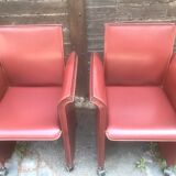 Pair of leather armchairs 1970
