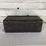 Old black canvas trunk