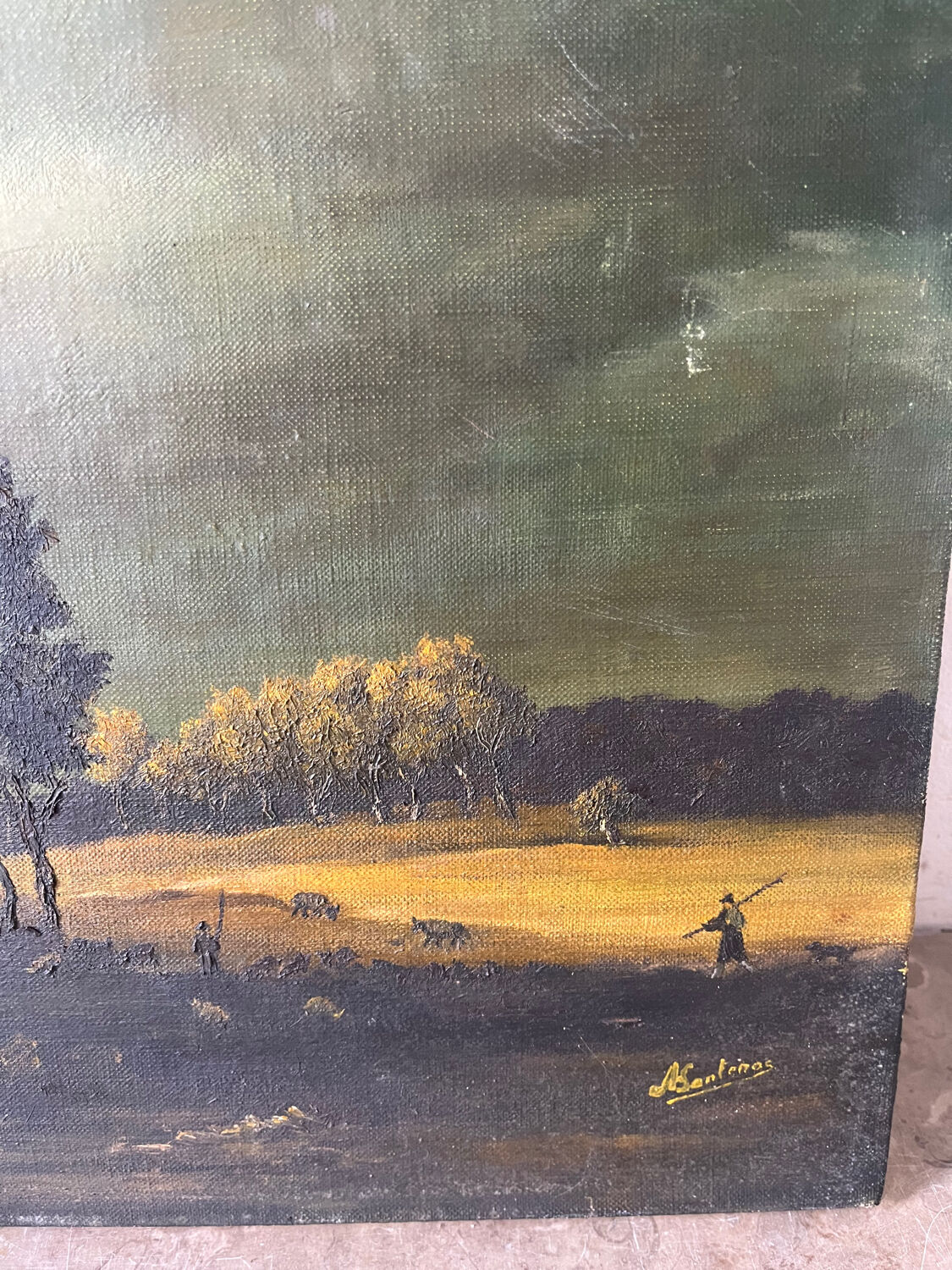 Landscape, oil on canvas, signed A. Santenas