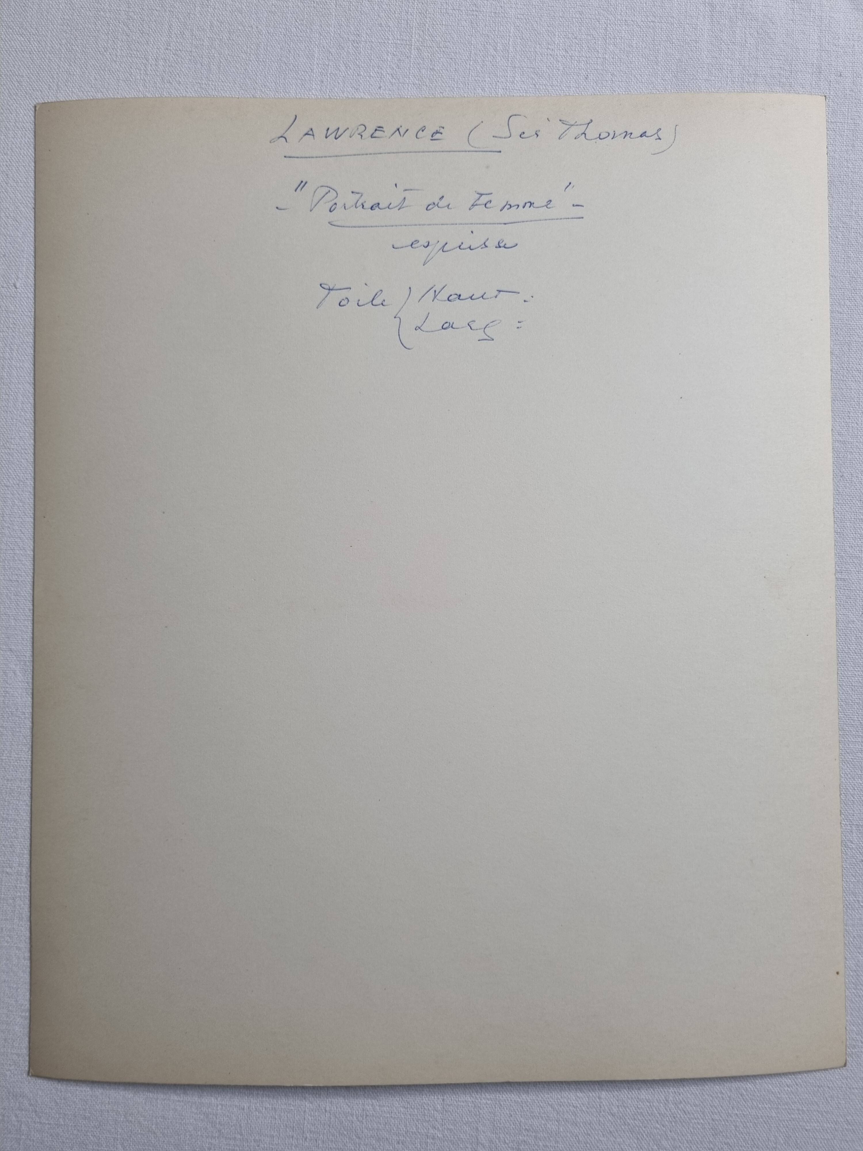 Fine art photography after Sir Thomas Lawrence, Portrait of a Woman, 60s-70s