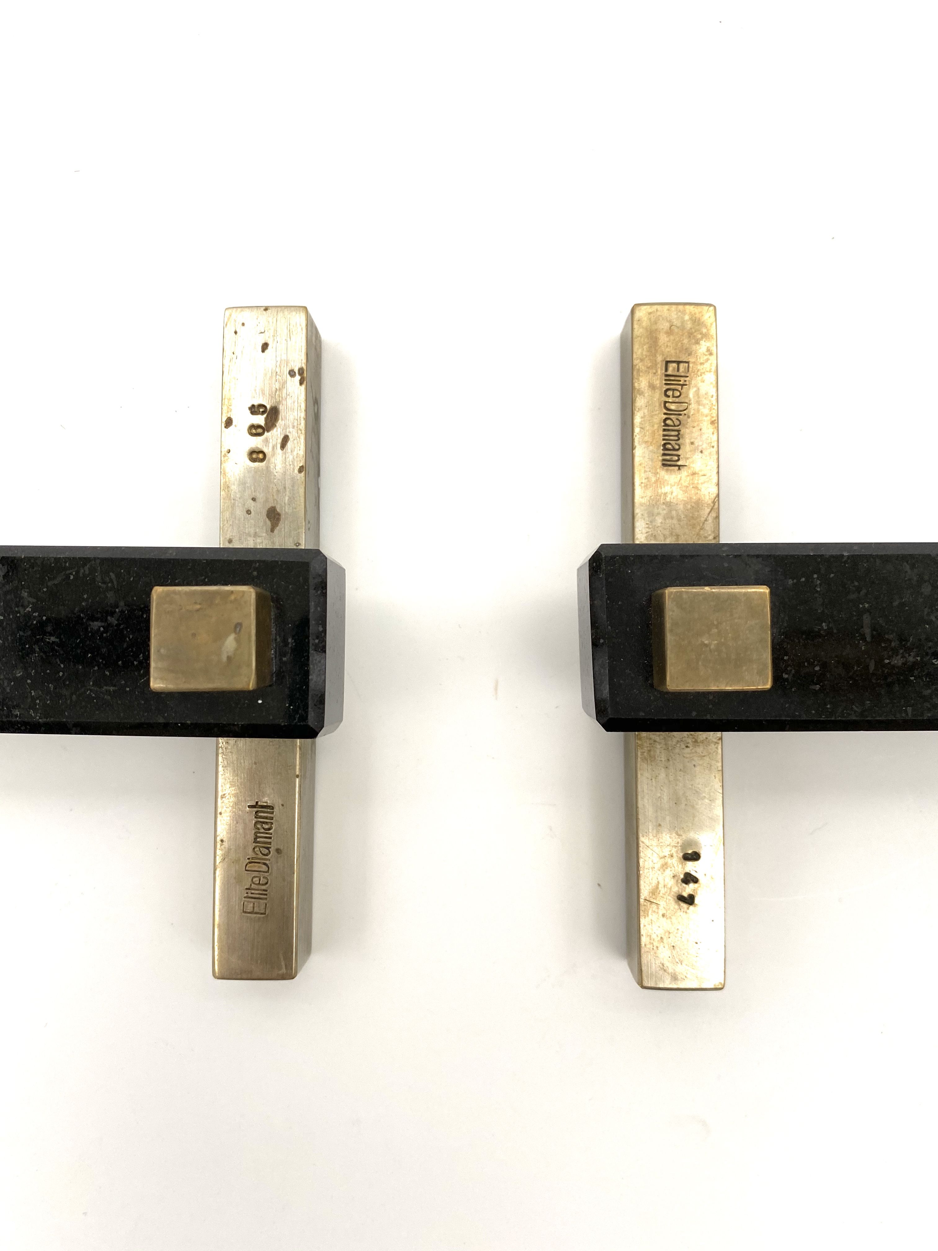 Diamant Art Studio Pair of Bauhaus cubist shaped Lamps. Marked 'New York 1938' & Numbered