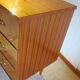 3-drawer chest of drawers - 60s - vintage - marquetry effect - spinning top feet