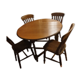 Table gateleg and 4 chairs
