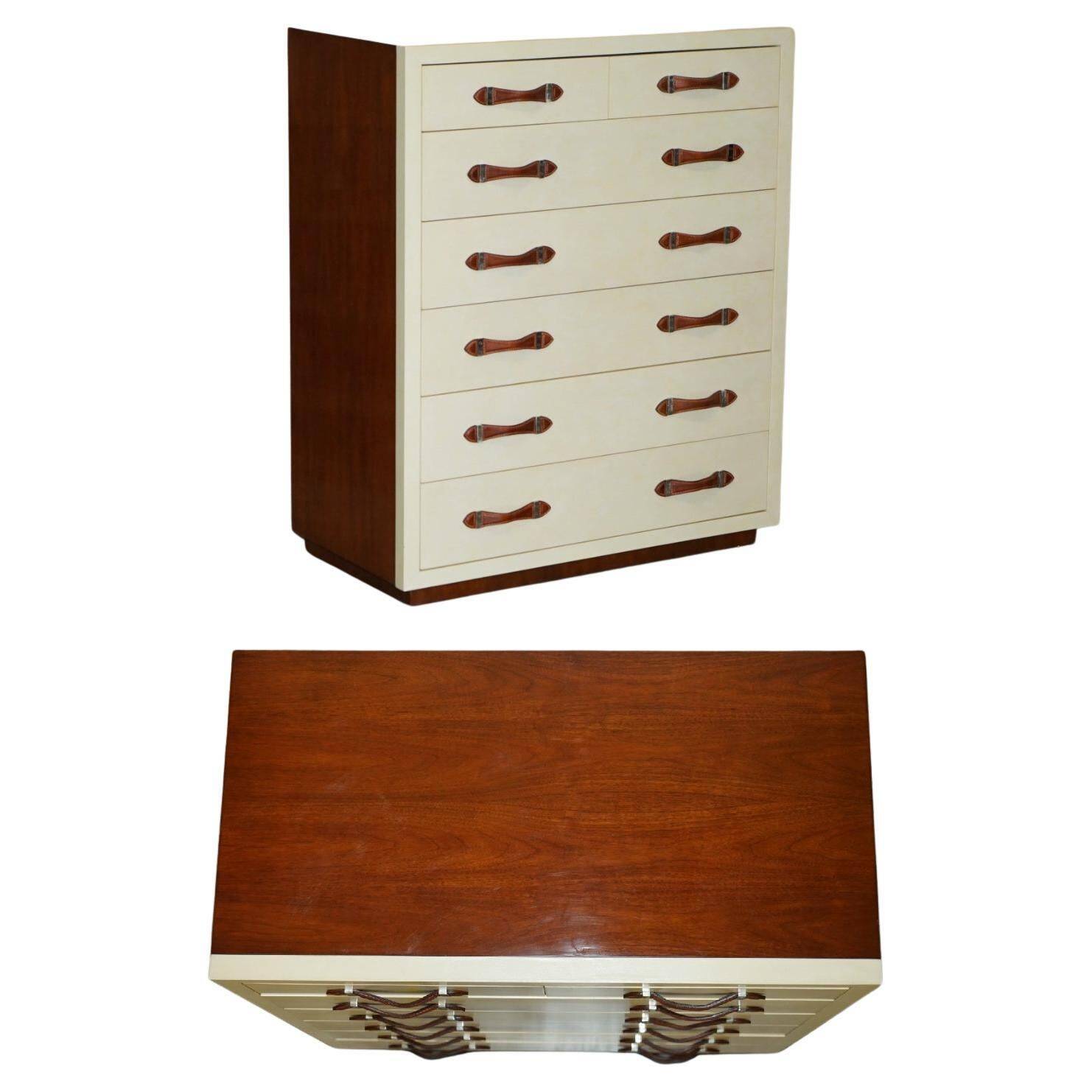 Ralph Lauren Modern Hollywood leather and wood chest of drawers