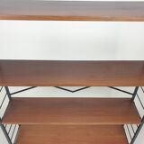 Italian free standing teak shelving unit, 1950