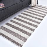 runner kilim carpet, runner wool kilim rug 207x72 cm natural wool rug