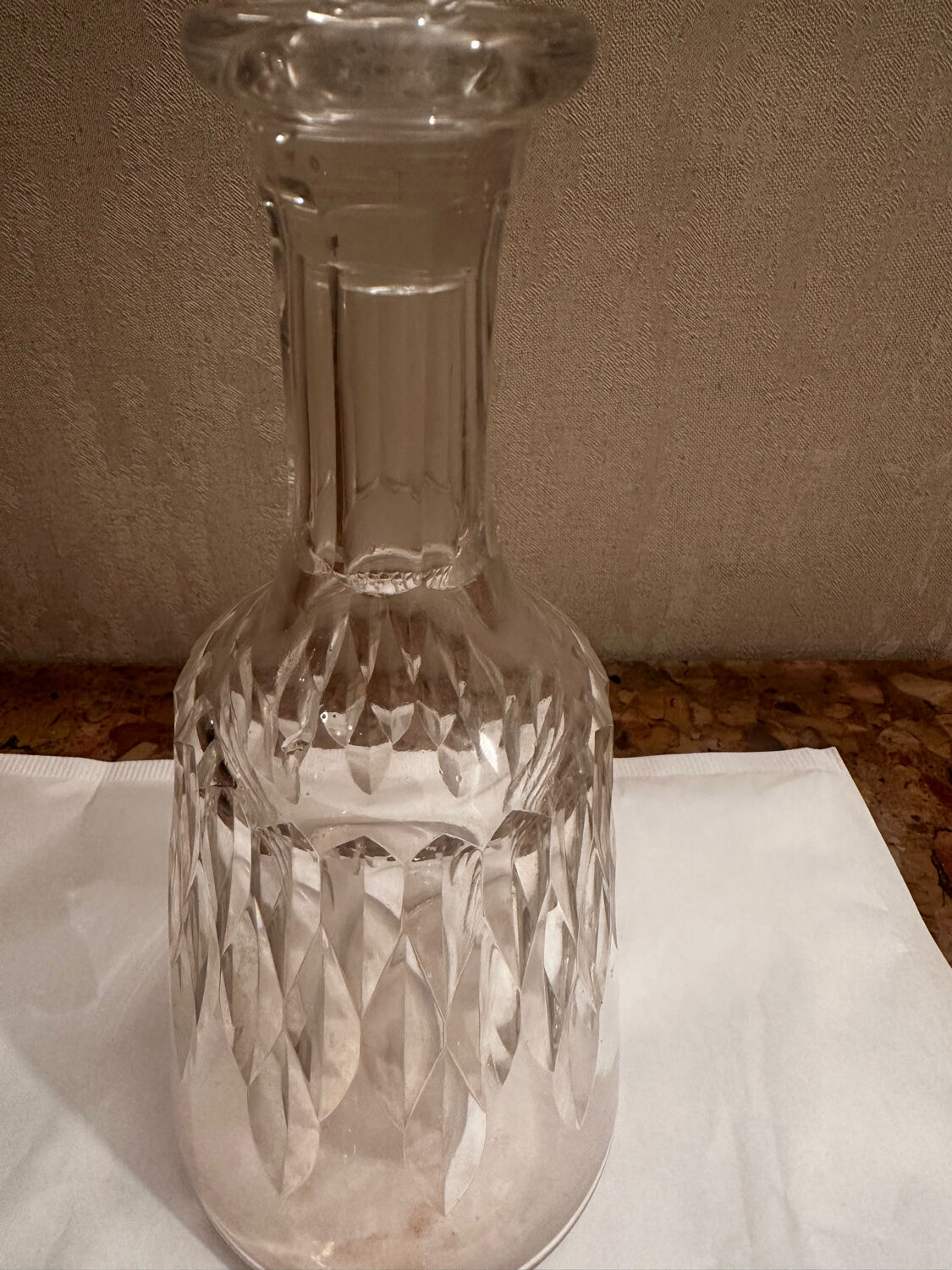 Baccarat Crystal Wine Carafe Model Carcassonne stamped