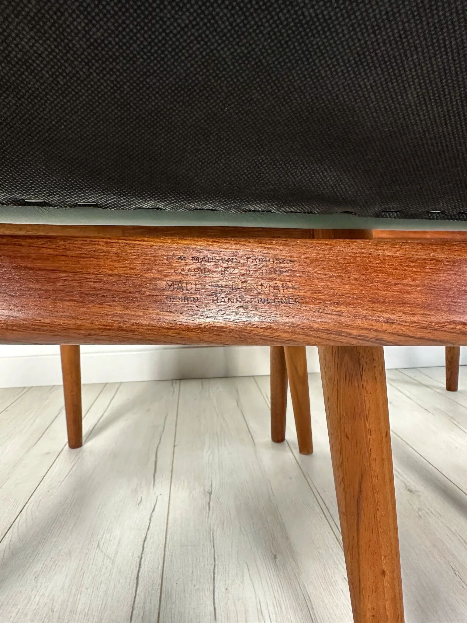 1950s set of 5 vintage Danish teak dining chairs W2 by Hans J. Wegner for CM Madsen