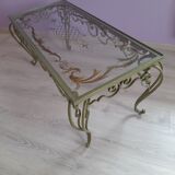 Table basse verre et fer forgé. année 1950 / 1960
