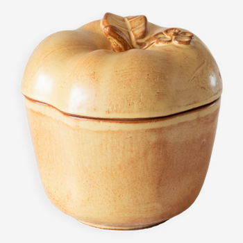 Artisanal box in raw stoneware in the shape of an apple