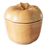 Boîte artisanale en grès brut en forme de pomme