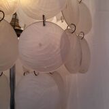 Aluminum table lamp and vintage mother-of-pearl tablets