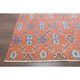 Tapis vintage turc Oushak fait main en laine et coton rouge