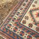 Antique Kazak Caucasian Carpet Wool 200x120 Vintage Blue Oriental Carpet 1900