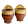 Pair of vintage wall planters in yellow glazed stoneware.