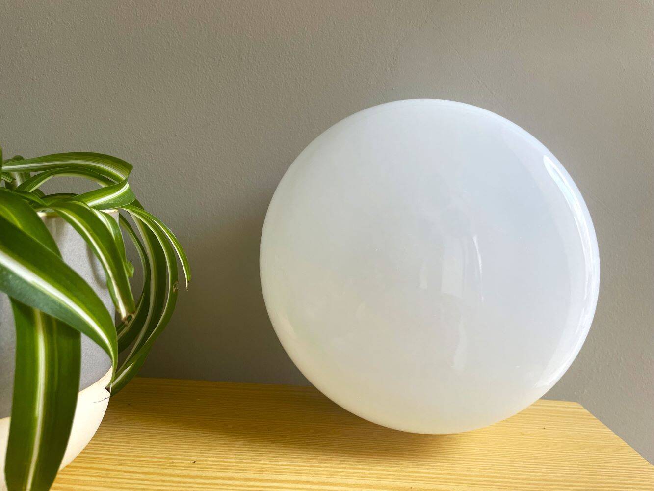 Minimalist white opaline glass pill flush mount ceiling or wall lamp