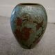 Vase ovale laiton et émail cloisonné