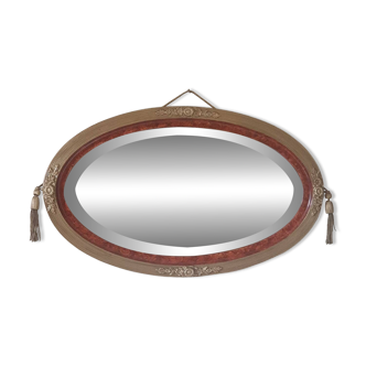 Oval art nouveau mirror