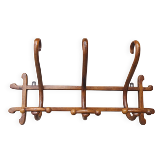 Wall coat rack Thonet 3 hooks, 1905 Bentwood